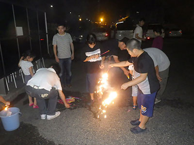 家族会＠六甲地区 締めくくりは花火で名残惜しく…（2019）